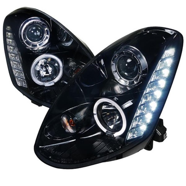 Overtime Smoke Gloss Black Housing Projector Headlights for 05 to 05 Infiniti G35, 12 x 24 x 26 in. OV2654237 - main